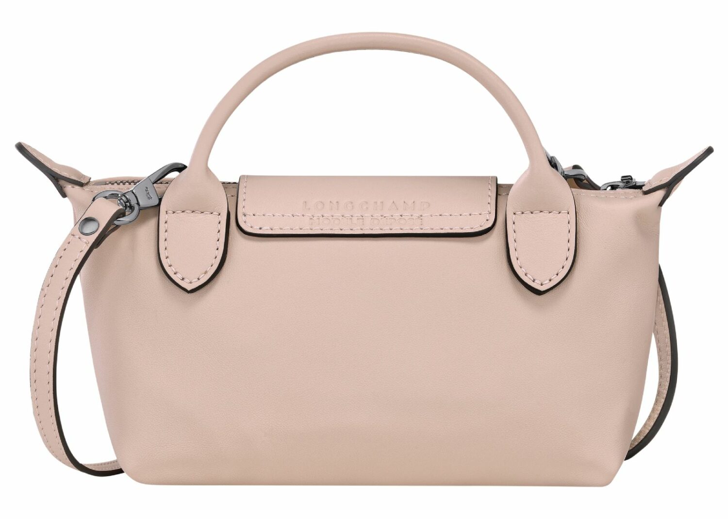 longchamp le pliage xtra xs pouch leather nude