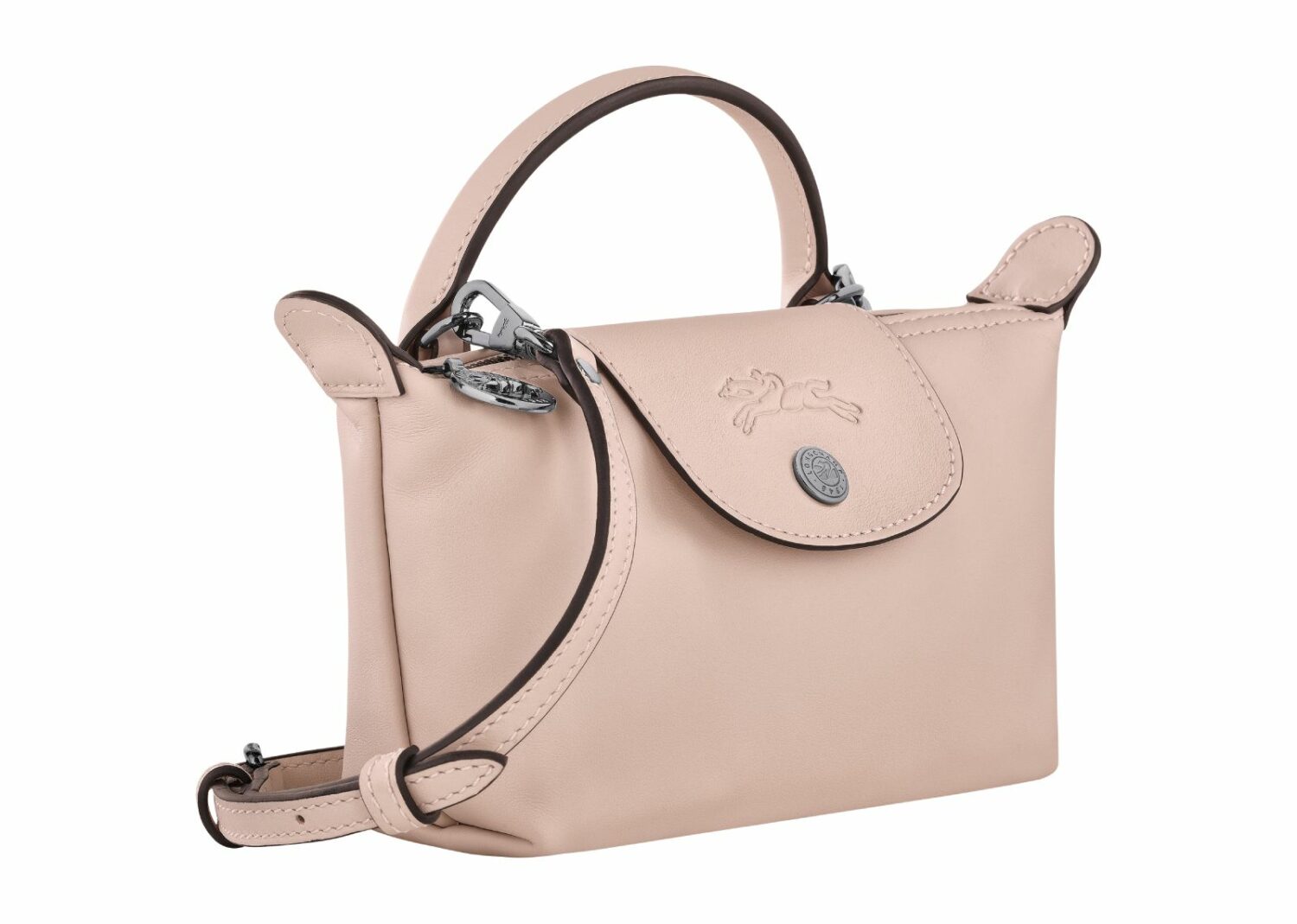 longchamp le pliage xtra xs pouch leather nude