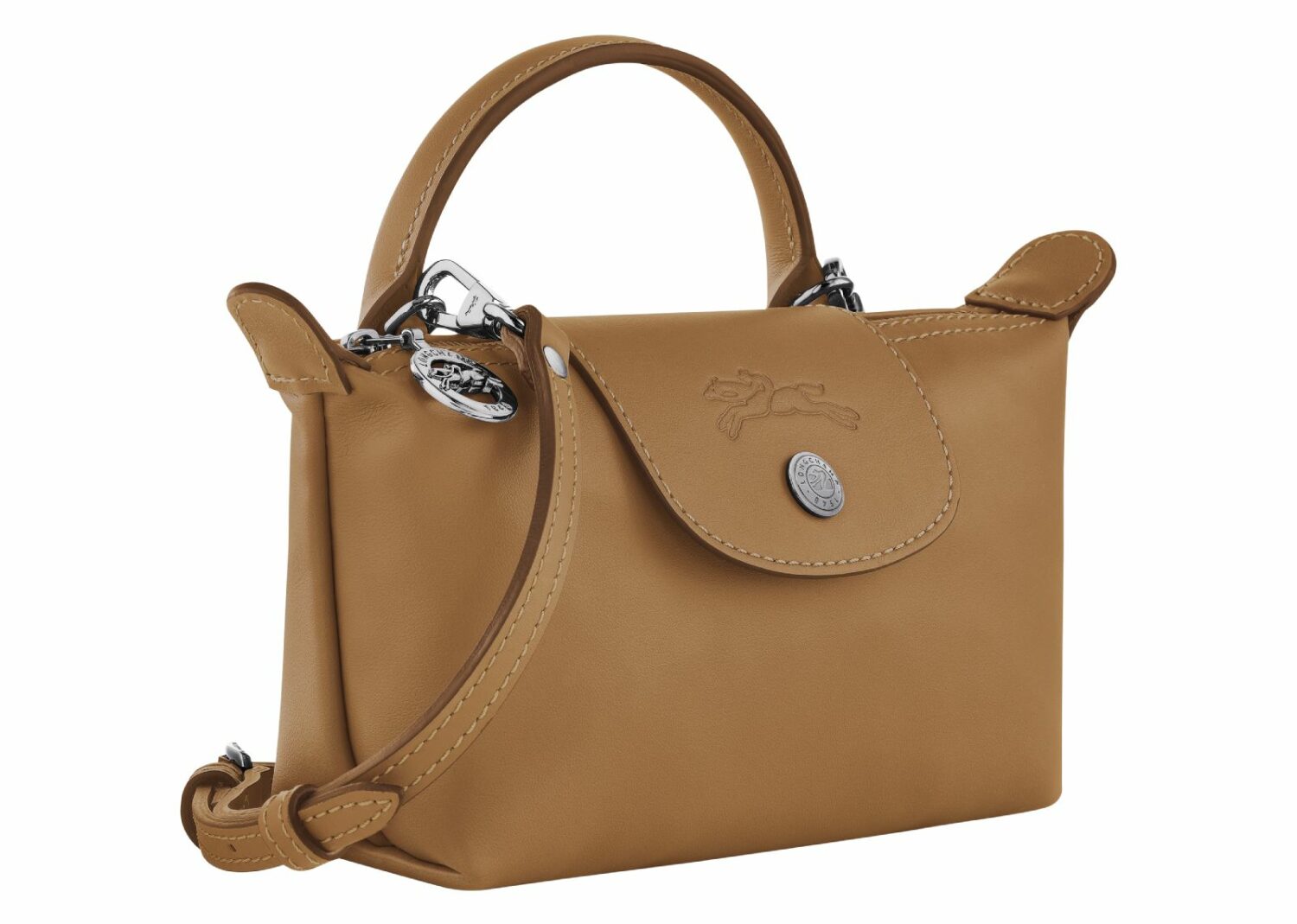 longchamp le pliage xtra xs pouch leather tobacco