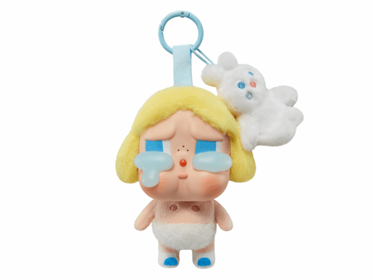 pop mart crybaby crying again series baby blonde (super secret edition) vinyl face plush
