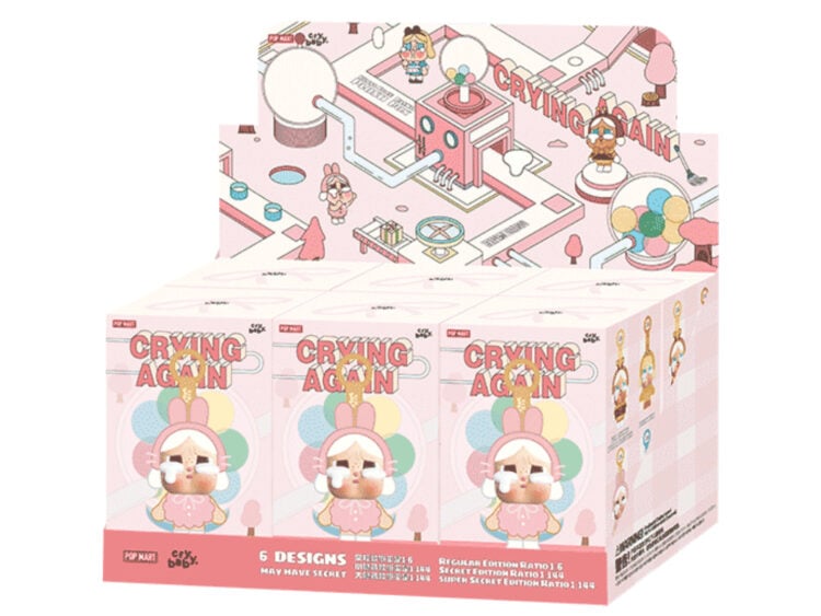 pop mart crybaby crying again series vinyl face plush sealed case (6 blind box)