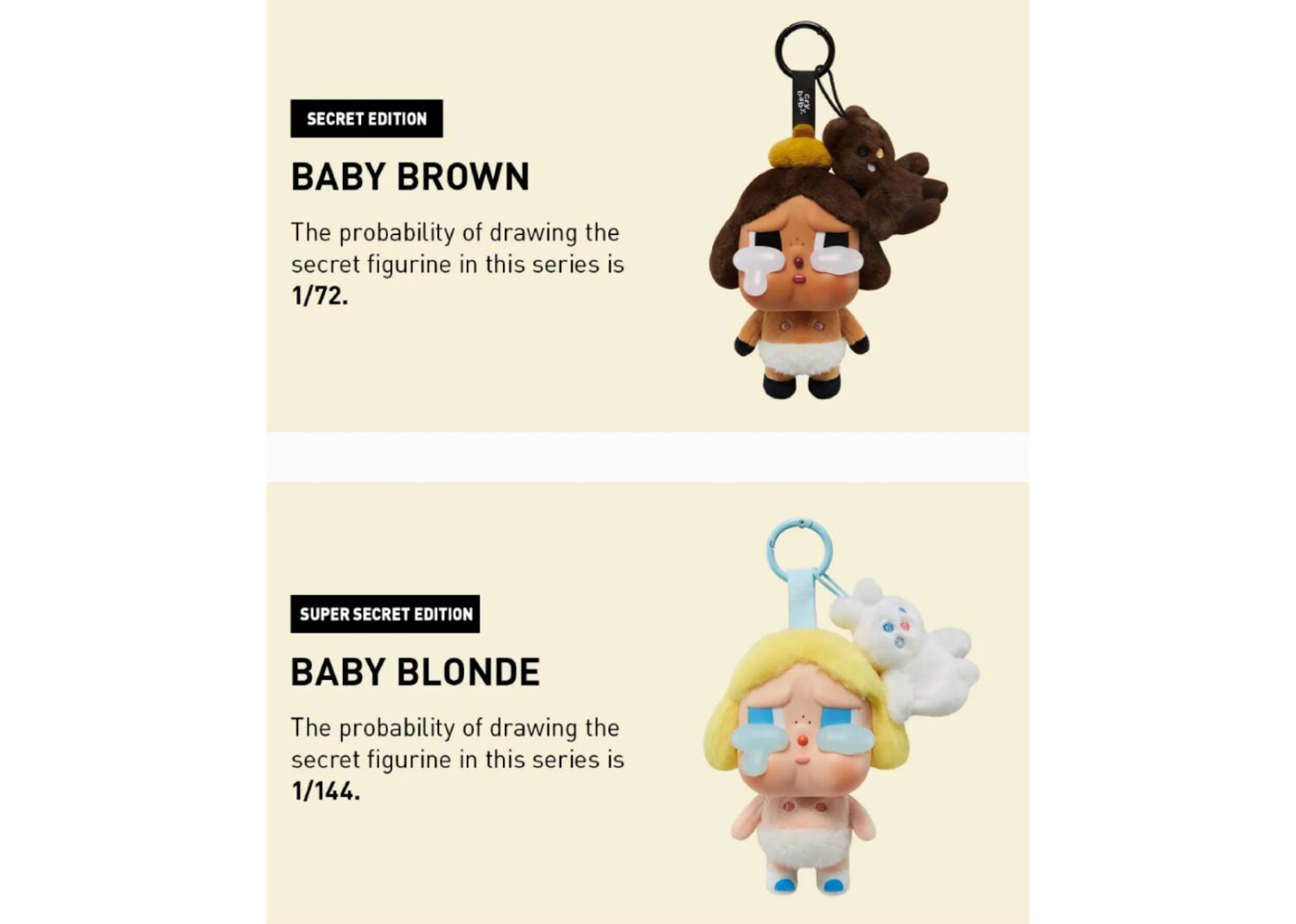 pop mart crybaby crying again series vinyl face plush sealed case (6 blind box)