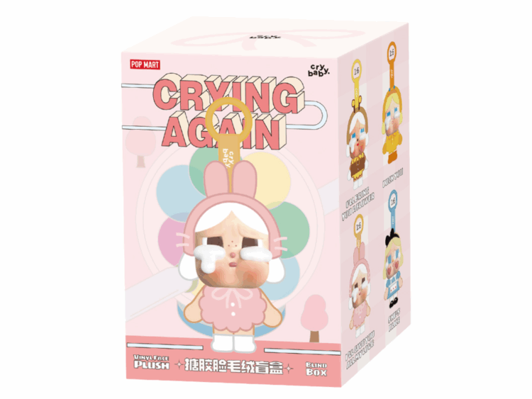 pop mart crybaby crying again series vinyl face plush single blind box