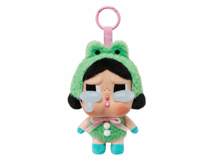 pop mart crybaby crying again series what a frog vinyl face plush