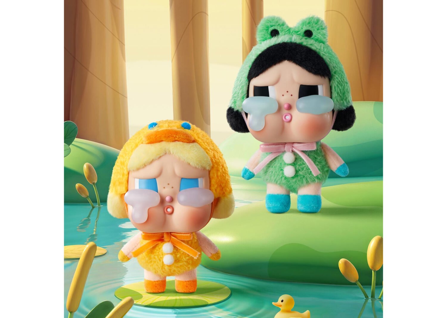 pop mart crybaby crying again series what a frog vinyl face plush