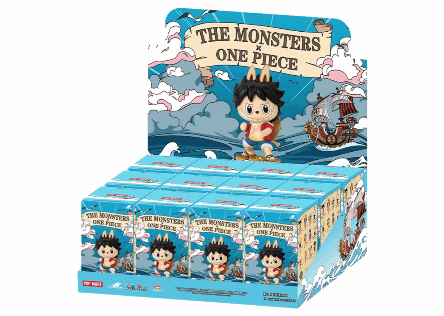 pop mart labubu the monsters x one piece series sealed case (12 blind boxes)