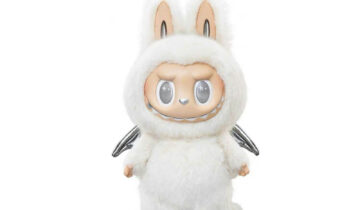 Pop Mart The Monsters Labubu Zimomo Angel in Clouds Figure + Tote Bag