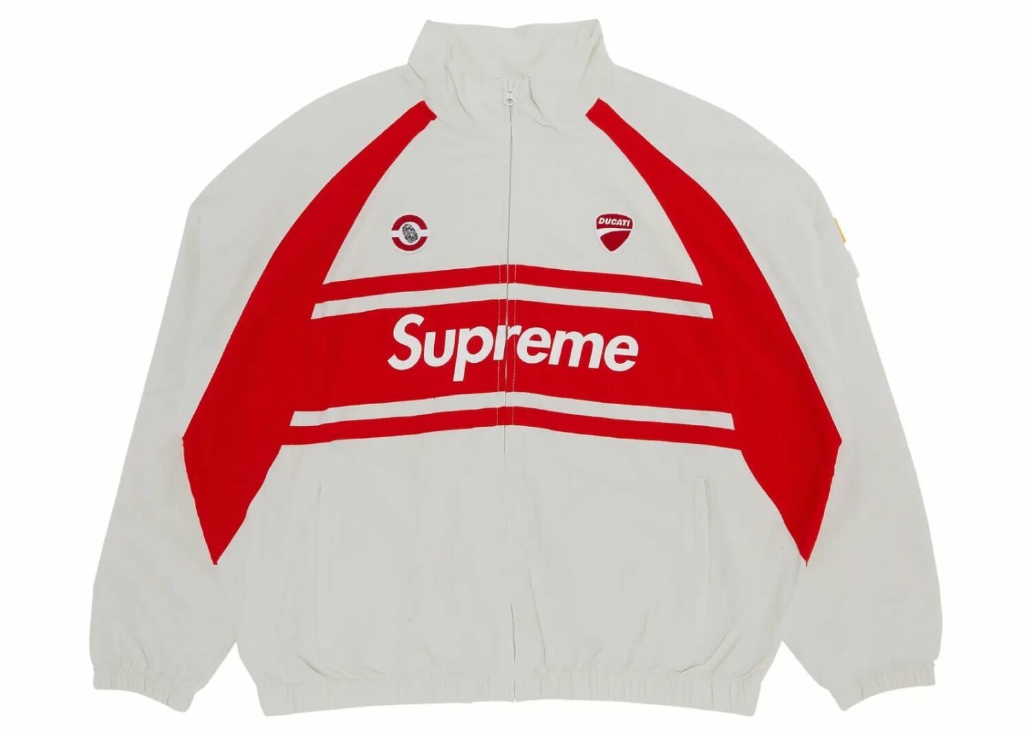 supreme ducati track jacket light grey