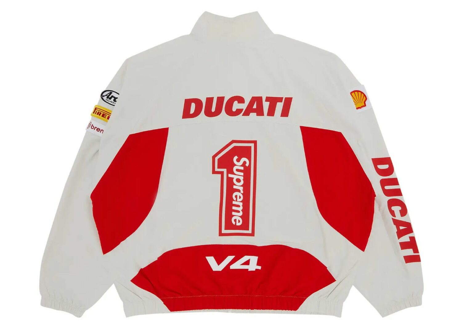 supreme ducati track jacket light grey