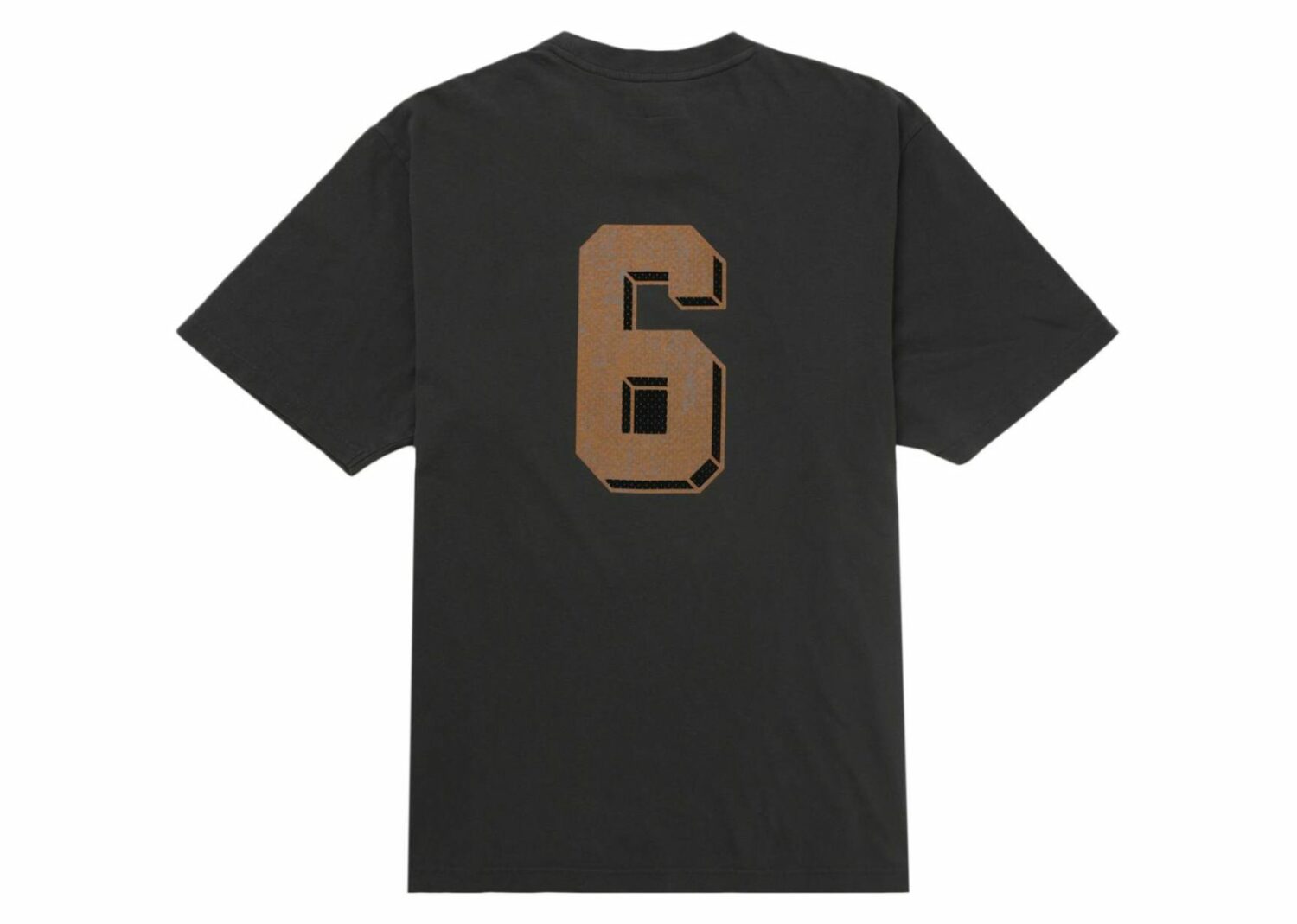 supreme flocked washed s/s top black