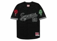 supreme mitchell & ness downtown hell baseball jersey black