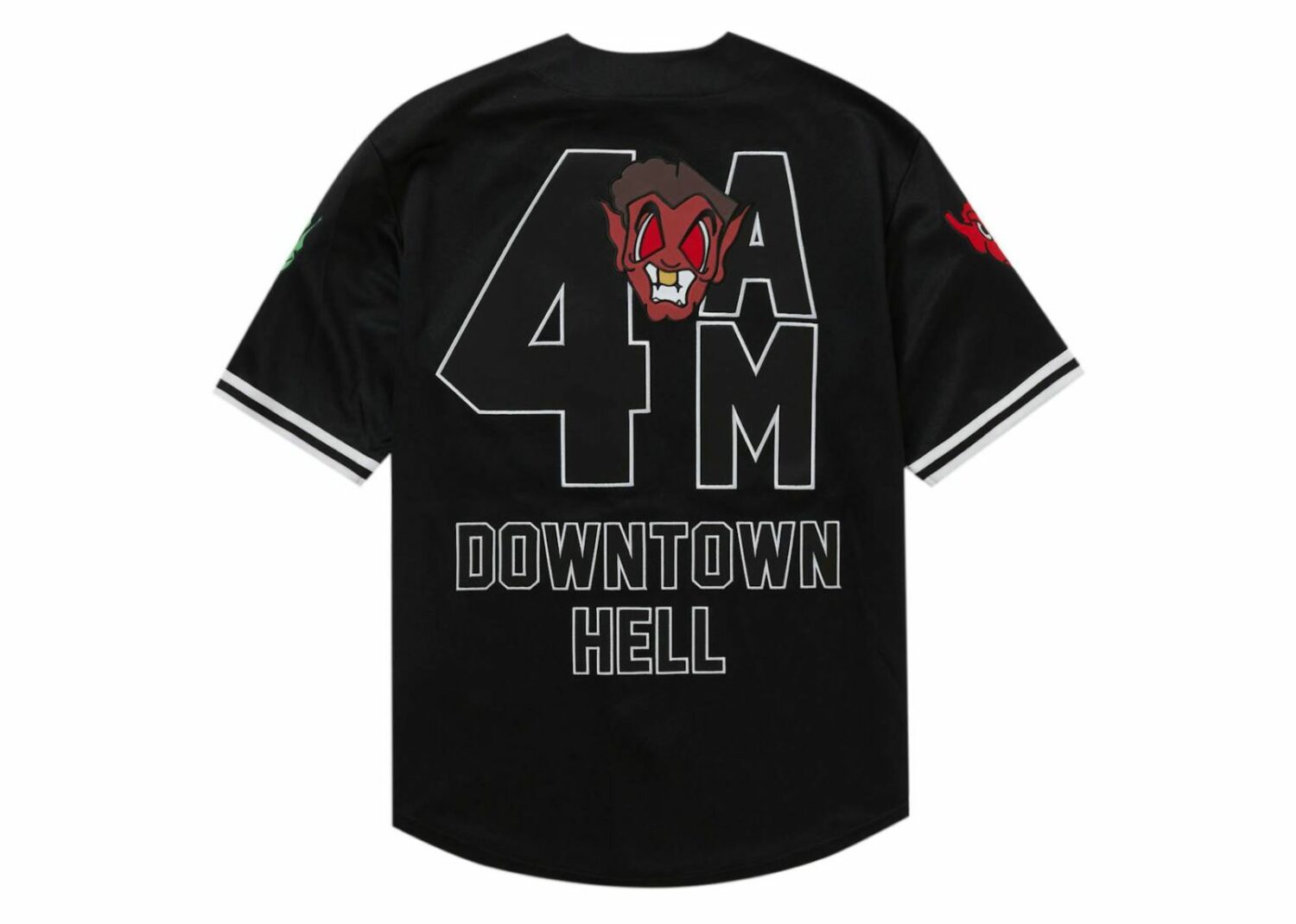 supreme mitchell & ness downtown hell baseball jersey black