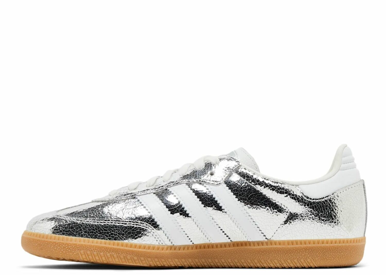 adidas samba og silver metallic cracked leather (w)