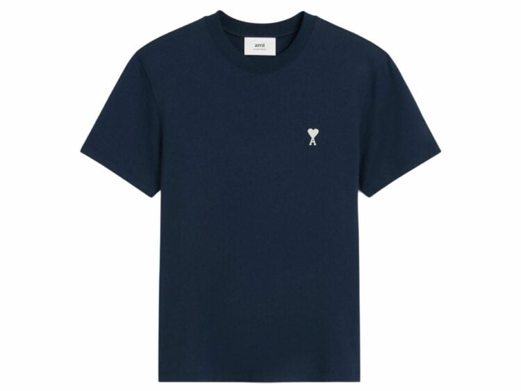 ami paris ami de coeur cotton t shirt midnight blue