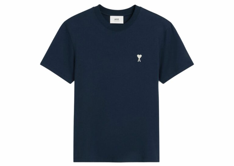 ami paris ami de coeur cotton t shirt midnight blue