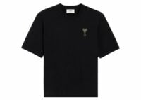 Ami Paris Ami De Coeur Crew Neck Logo Patch T-Shirt Black