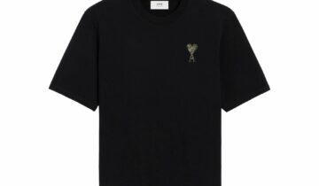 Ami Paris Ami De Coeur Crew Neck Logo Patch T-Shirt Black