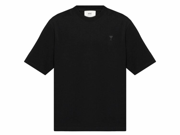 ami paris ami de coeur crew neck t shirt black