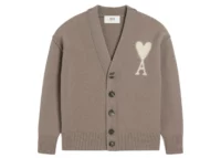 Ami Paris Ami de Coeur Cardigan Ash Grey