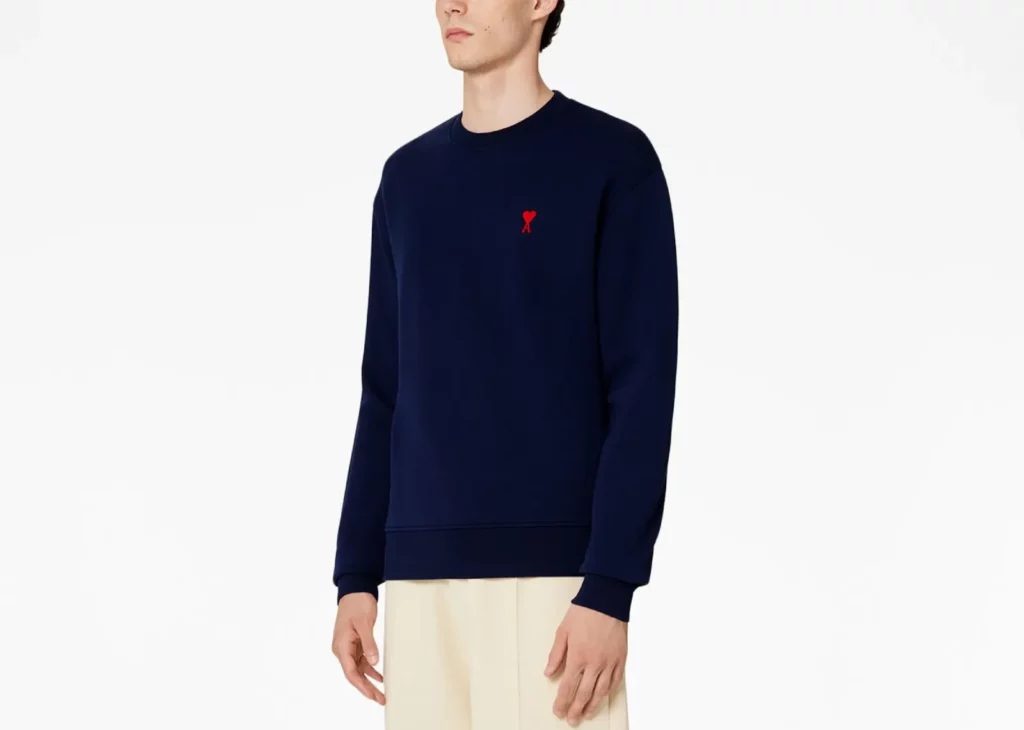 Ami Paris Ami de Coeur Cotton Sweatshirt Blue - AMI-ADC-SWT-BLRD
