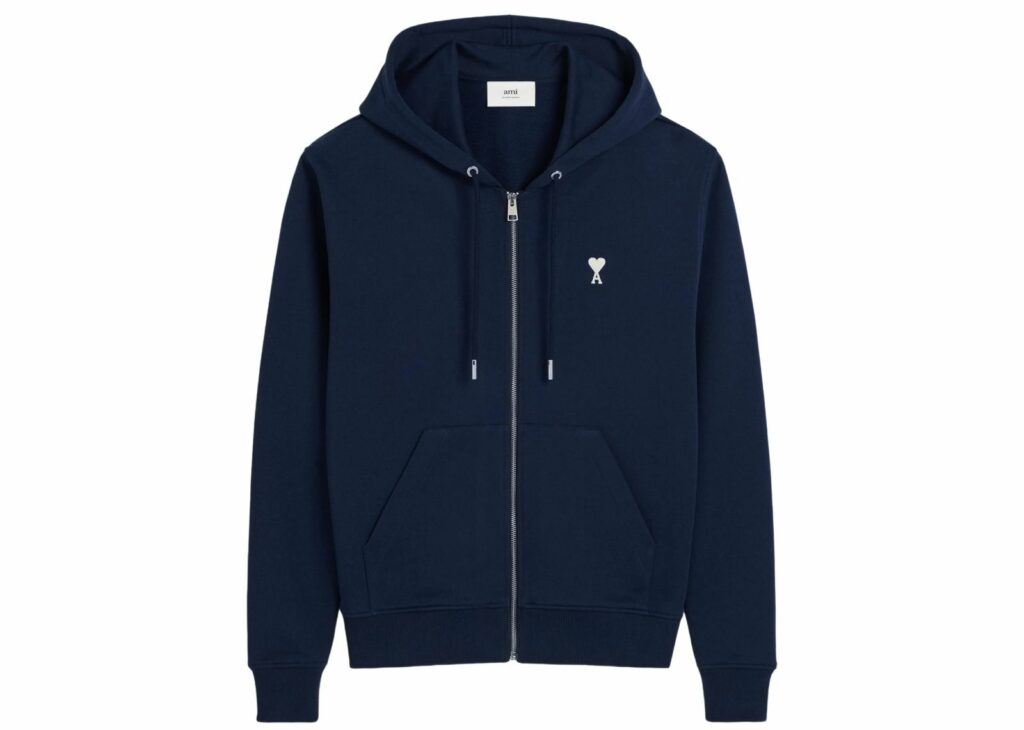 mi-ami♡ Ami Paris Ami de Coeur Hoodie Midnight Blue - AMI-HD-MDB-FZ-MNM