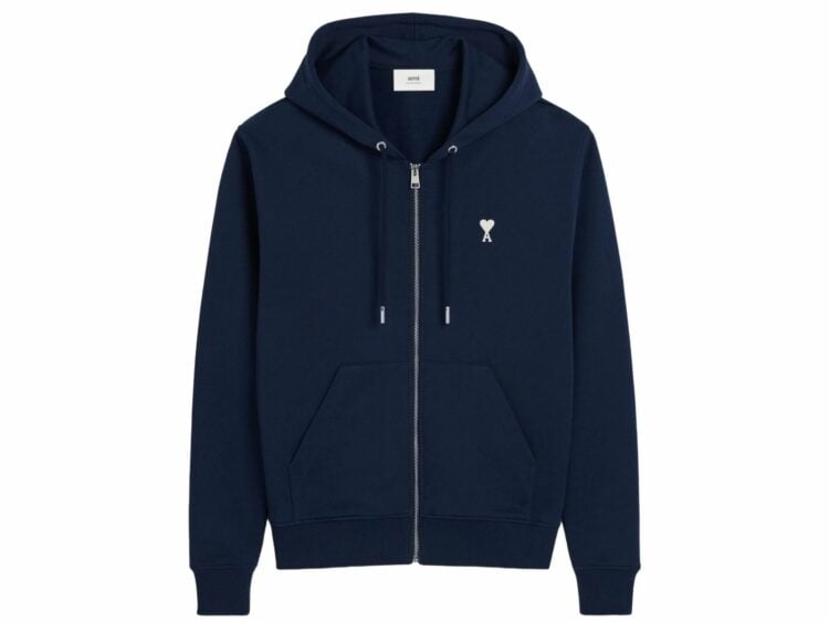 ami paris ami de coeur hoodie midnight blue