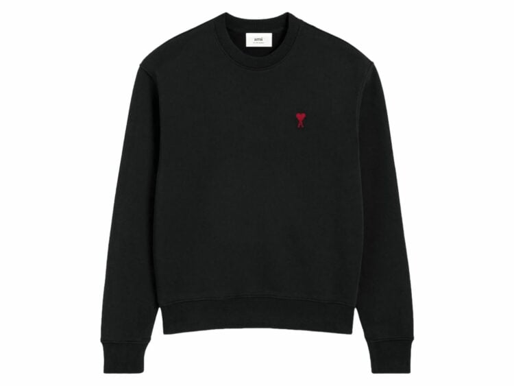 ami paris logo embroidered sweatshirt black