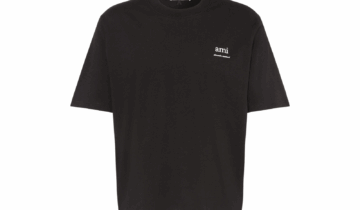 Ami Paris Logo Embroidered T-shirt Black