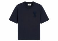 ami paris patch t shirt navy blue