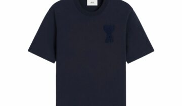 Ami Paris Patch T-Shirt Navy Blue