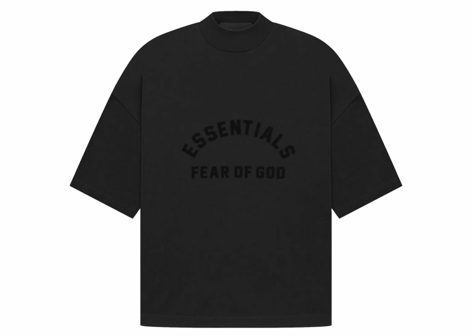 fear of god essentials arch logo tee jet black