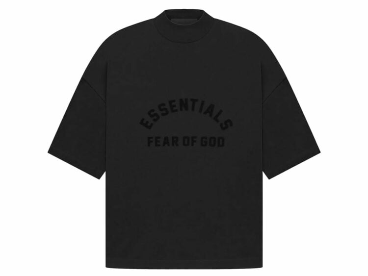 fear of god essentials arch logo tee jet black