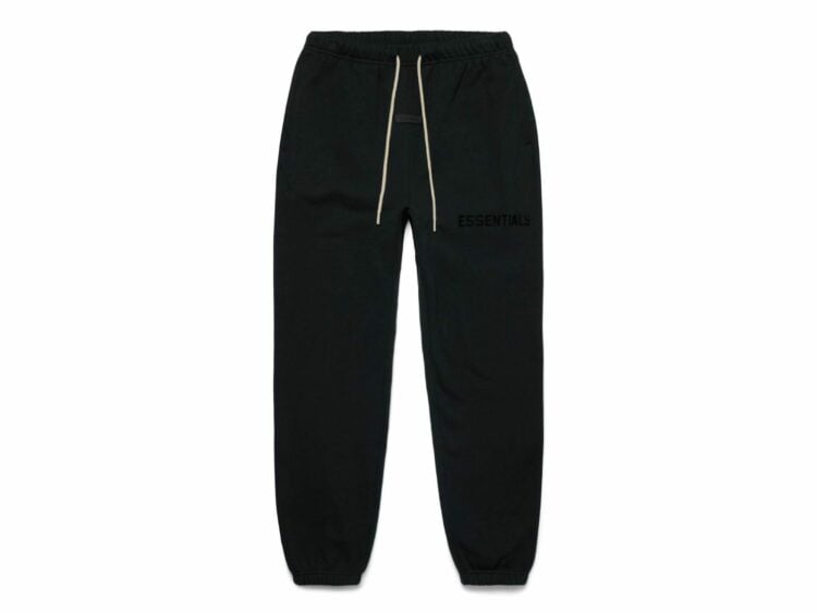 fear of god essentials cream drawstring sweatpant jet black