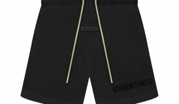 Fear of God Essentials Cream Drawstring Sweatshort Jet Black