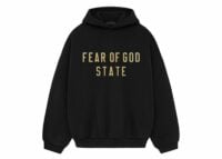 fear of god essentials fleece hoodie black