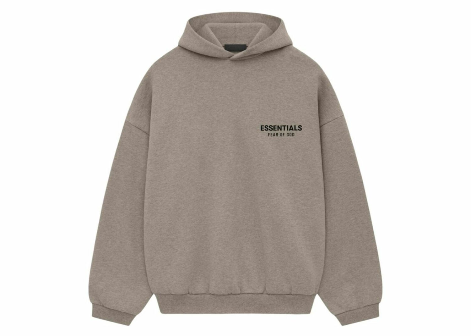 fear of god essentials fleece hoodie (fw24) heather gray