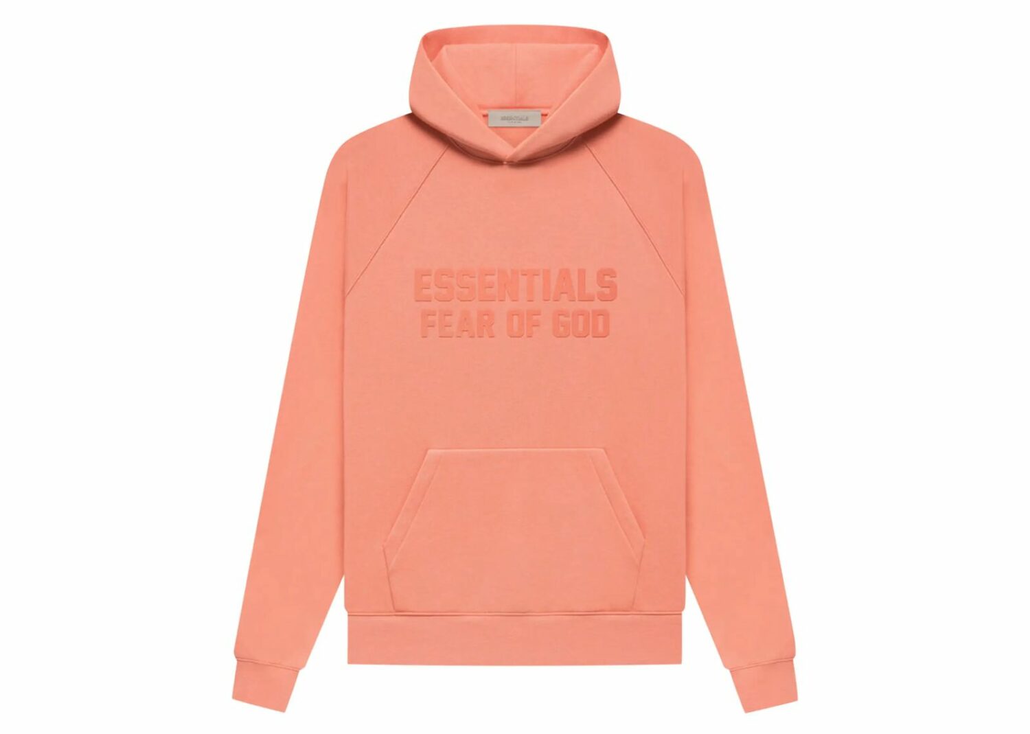 fear of god essentials hoodie coral