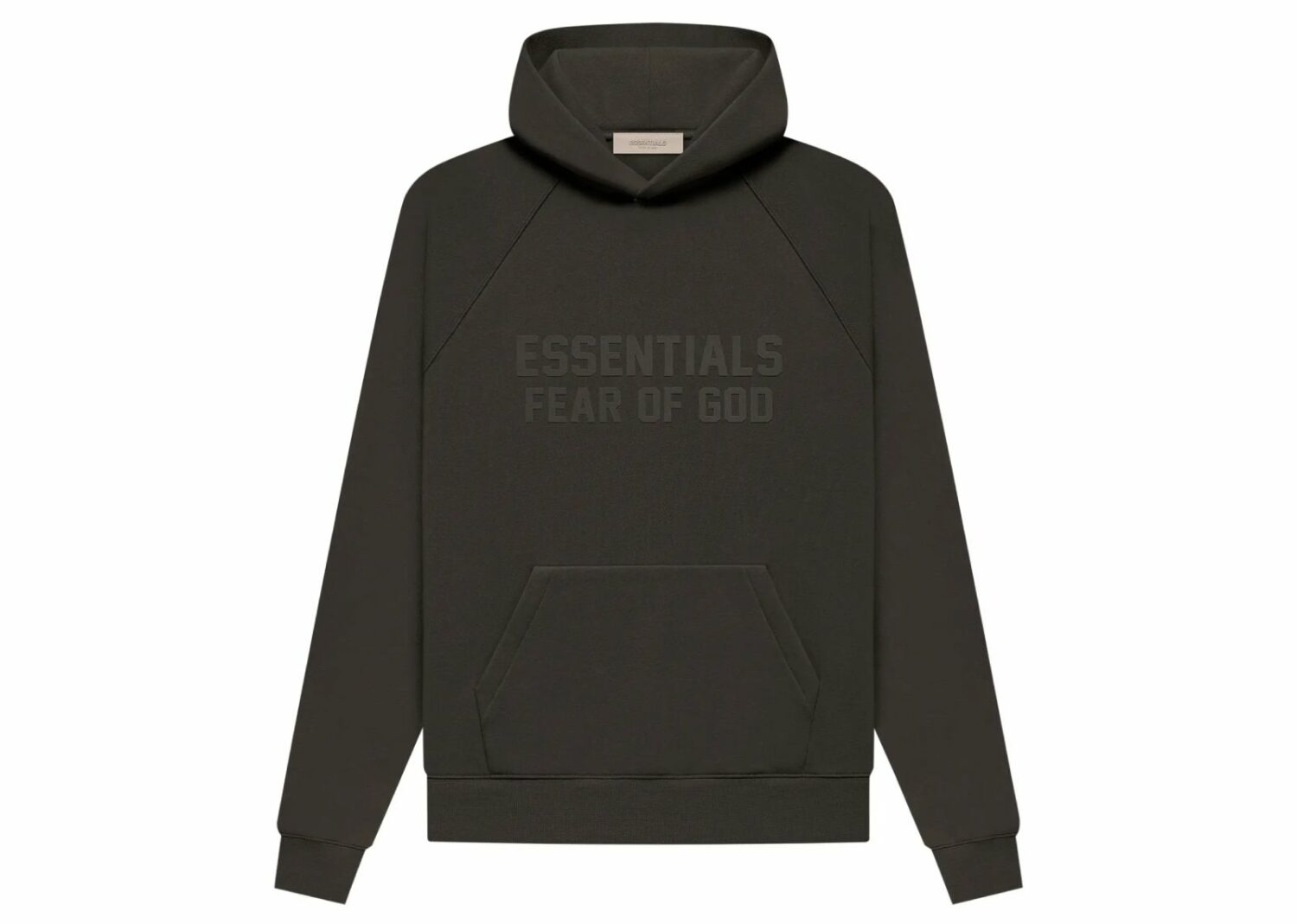 fear of god essentials hoodie off black