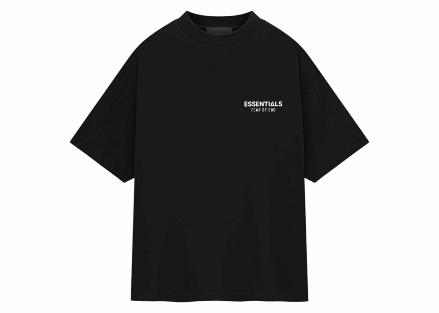 fear of god essentials jersey crewneck t shirt black