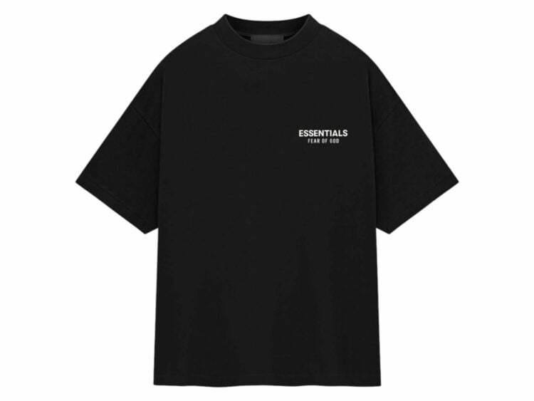 fear of god essentials jersey crewneck t shirt black