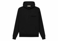 fear of god essentials pullover chest logo hoodie stretch limo black
