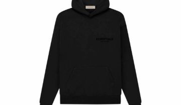Fear of God Essentials Pullover Chest Logo Hoodie Stretch Limo Black
