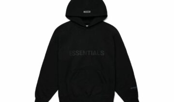 Fear of God Essentials Pullover Hoodie Applique Logo Dark Slate Stretch Limo Black