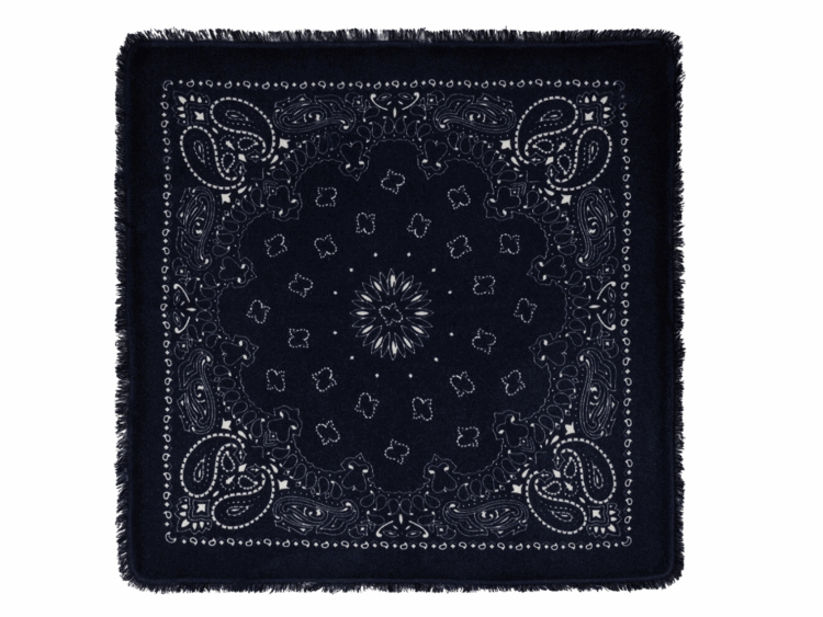 kujten small cashmere bandana hachi dark navy blue