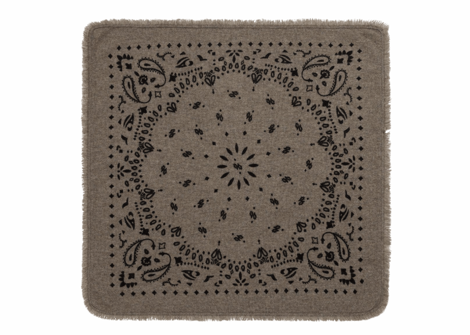 kujten small cashmere bandana hachi marl khaki