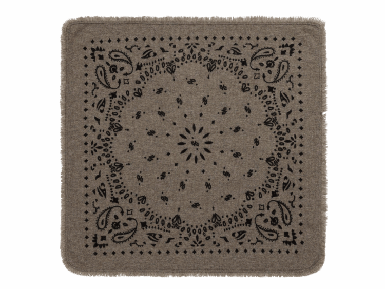 kujten small cashmere bandana hachi marl khaki
