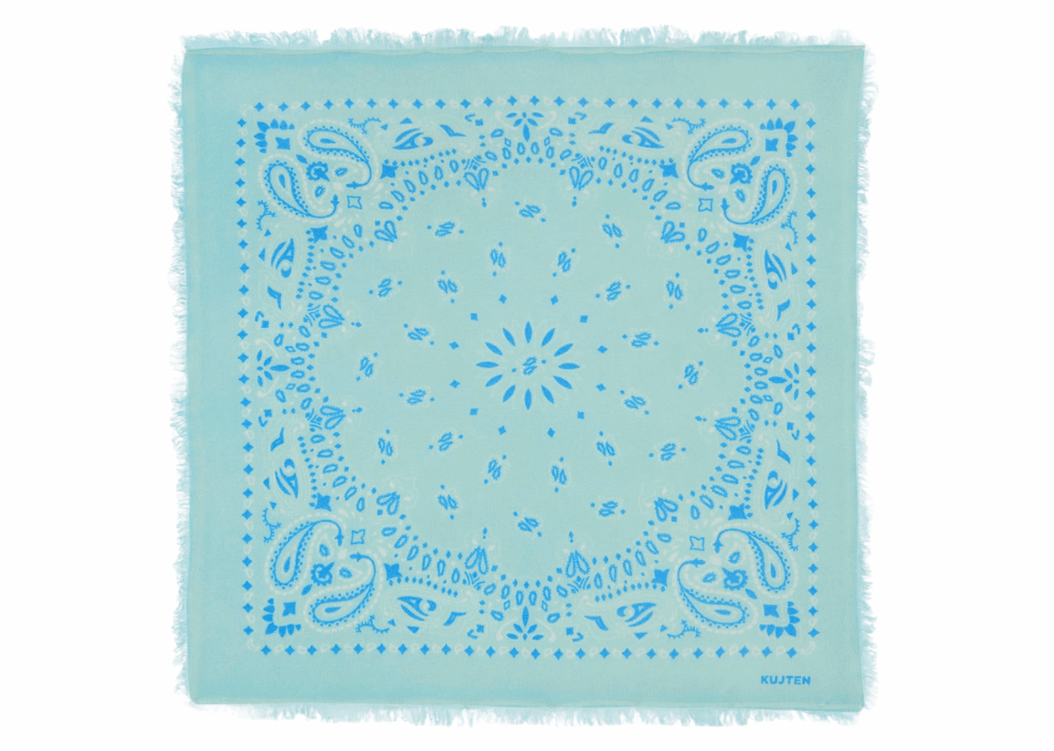 kujten small cashmere bicolor bandana hachi bleu green