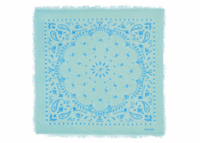kujten small cashmere bicolor bandana hachi bleu green