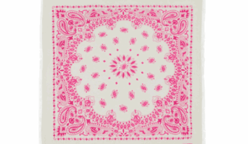 Kujten Small Cashmere Bicolor Bandana Hachi White Pink