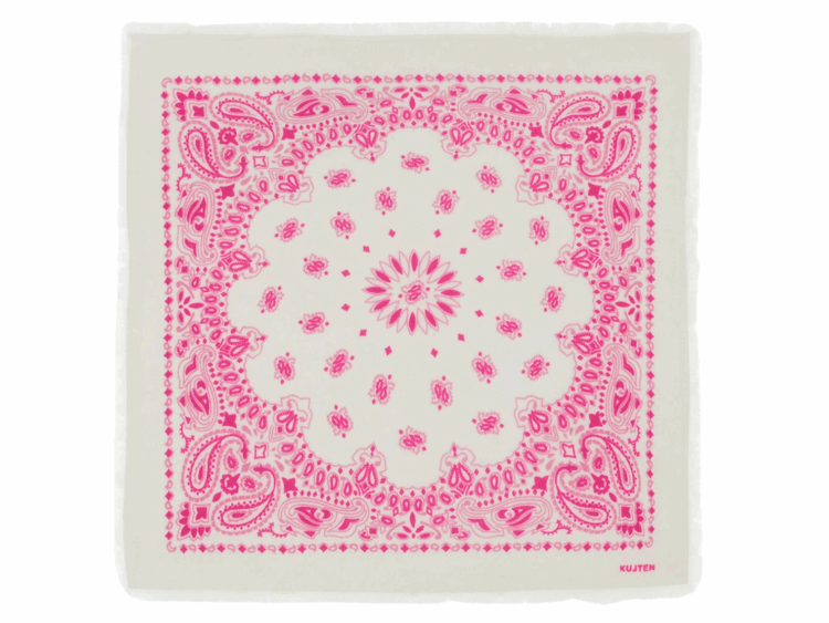 kujten small cashmere bicolor bandana hachi white pink
